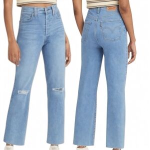 Levi’s Ribcage Straight Ankle Jeans Size 27 High Rise 12” Rise